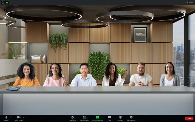 Zoom Immersive View riunisce i partecipanti alla videoconferenza in una sala virtuale